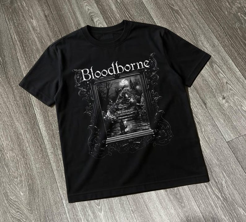 Retro Gaming T Shirt - Koszulka Bloodborne Dark Souls Gaming Oversize