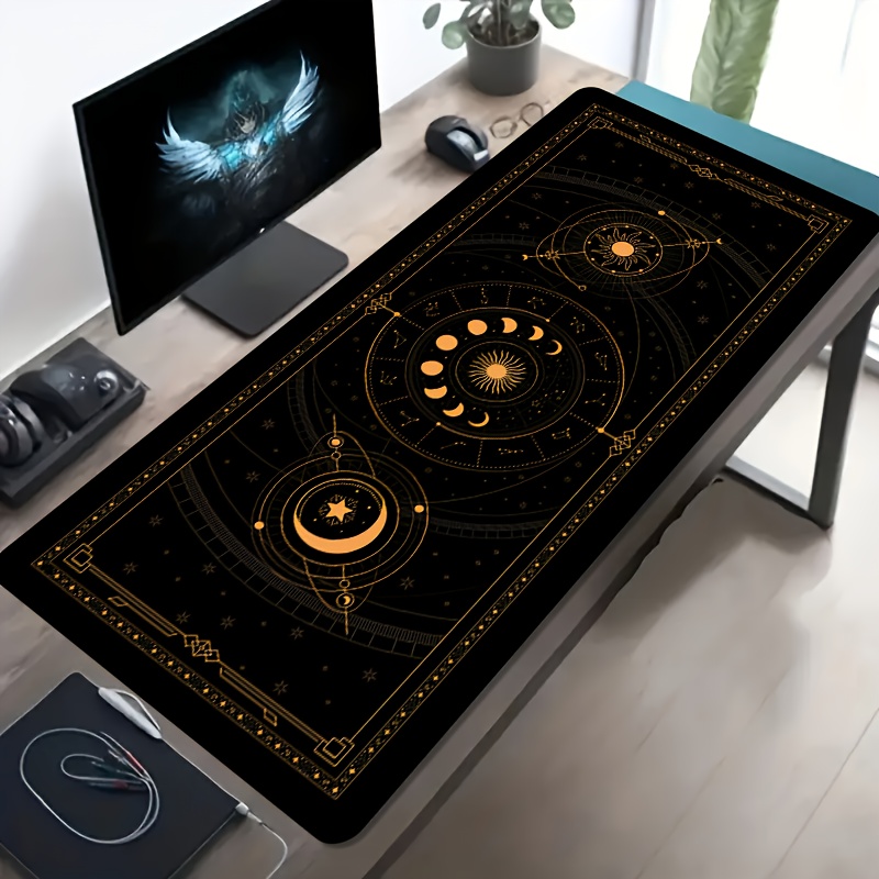Retro Gaming Desk Setup - Złota Retro Mata na Biurko z