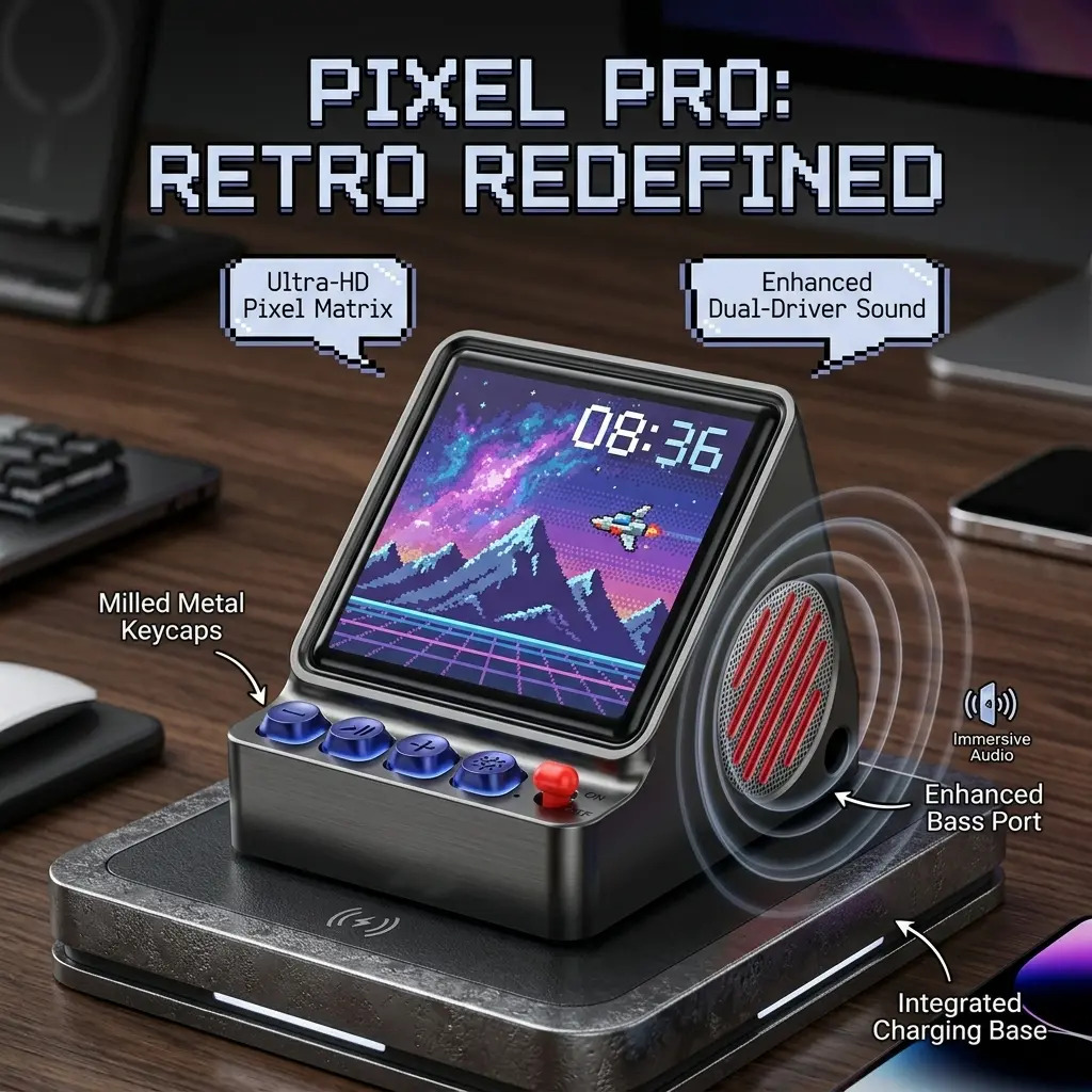 Przenośny głośnik LED z progra – Retro Gaming Desk Setup recenzja i cena
