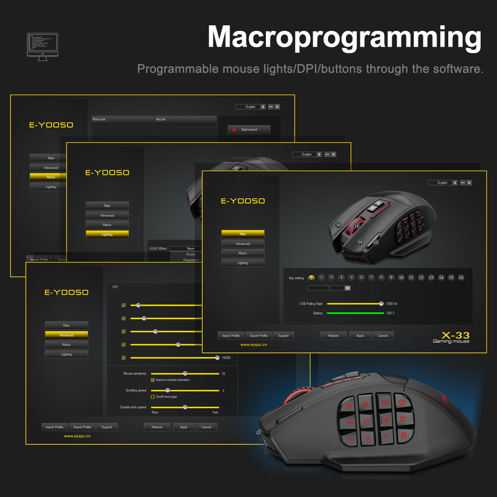 E-YOOSO X-33 RGB USB 2.4G bezp – Mouse Gaming Retro recenzja i cena